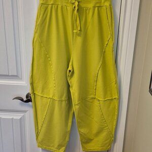 VIVIAN SHYU Cotton Barrel Pants.  - Medium.  Chartreuse color